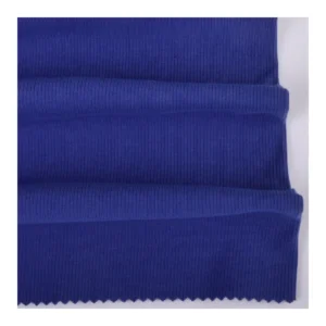 250GSM Organic Combed Cotton Spandex 2x2 Rib Knit Fabric Double Faced Stretch Textile for Women’s Shirts Autumn Winter Clothing