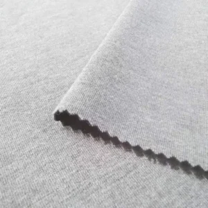 Factory Knit Polyester Rayon Spandex Heather TR Double Faced Thick Jersey Yarn Dyed Grey Sandwich Stretch Fabric Boys Coat Mask
